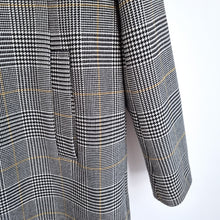 Load image into Gallery viewer, Asos Men&#39;s Coat Grey Large Tall Prince of Wales Check Button Down Overcoat Tweed
