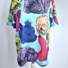 Load image into Gallery viewer, Fresh Hoods T-shirt Dogs Breeds 3XL Colourful Turquoise Top Pets Plus Size
