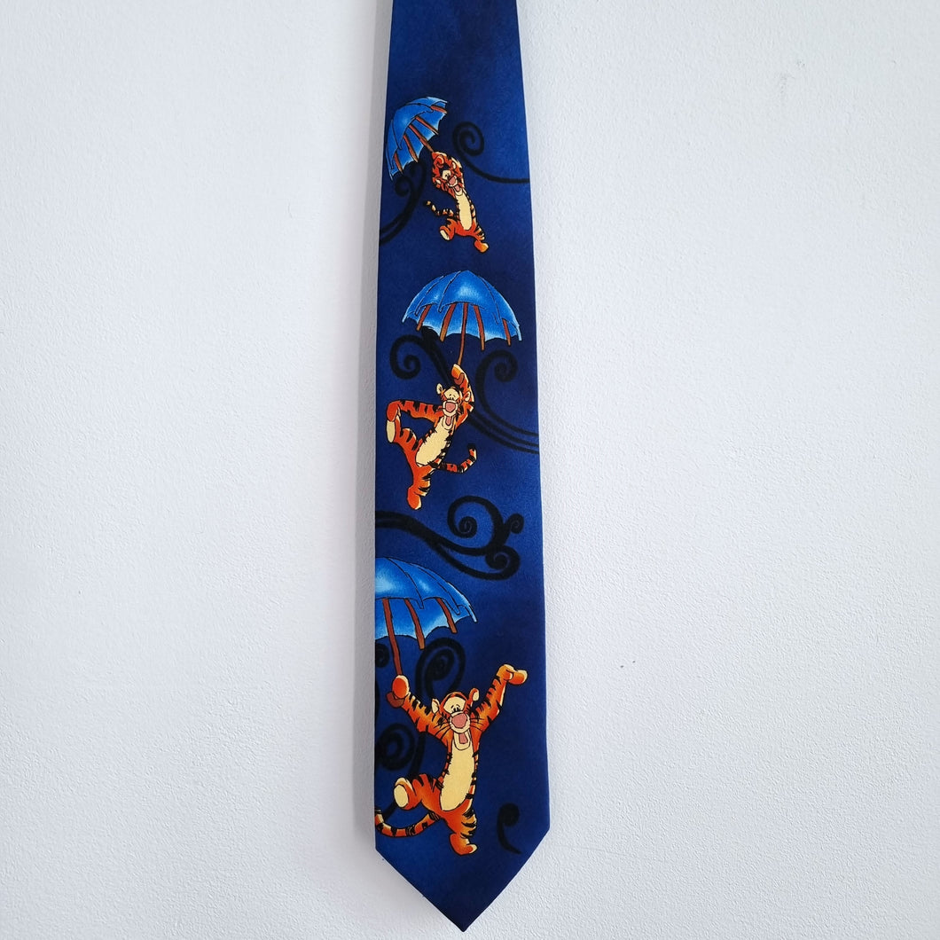 Tie Rack Tigger Pooh Disney Necktie Novelty Blue Character Umbrella Swirly