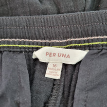 Load image into Gallery viewer, M&amp;S Per Una Trousers Wide Leg 16 Cheesecloth Black Palazzo High Rise 100% Cotton
