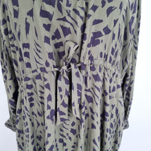 Load image into Gallery viewer, Hush Midi Dress Kaftan Khaki Green Animal Print Oversized Beach Fits up to UK 16
