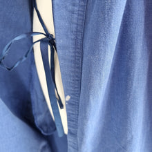 Load image into Gallery viewer, Vintage St Michael Robe Dressing Gown Blue Embroidered Cotton Wrap Kimono 10 12
