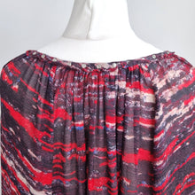 Load image into Gallery viewer, Isabel Marant x H&amp;M Blouse 100% Silk Size 14Y+ UK 8 10 Abstract Studded Peasant
