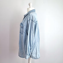 Load image into Gallery viewer, Next Denim Shirt Tunic XXL Light Blue Wash Longline Pearl Snap 100% Cotton Jean
