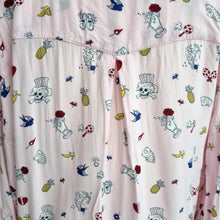 Load image into Gallery viewer, Medicine Blouse Skull Tattoo Print Small Shirt Pink Oversized Casual Rockabilly
