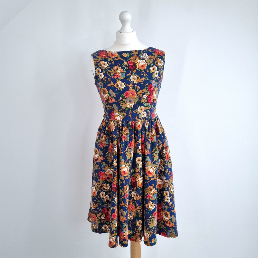 Lindy Bop Dress Floral Print A Line Pockets Multicoloured Occasion Retro 10