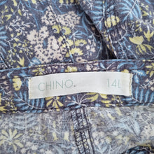 Load image into Gallery viewer, Next Floral Chino Trousers UK 14 Long Blue Print Cotton Blend Liberty Style

