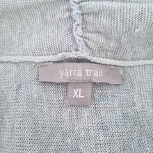 Load image into Gallery viewer, Yarra Trail 100% Linen Cardigan  XL Striped Open Front Top Knit Tunic Grey Vest
