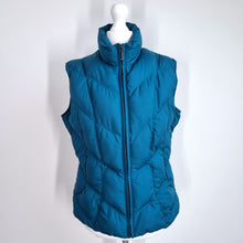 Load image into Gallery viewer, Per Una Padded Gilet Water Repellent M&amp;S Small Teal Blue Quilted Puffer Vest Zip
