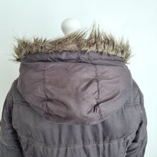 Load image into Gallery viewer, Mantaray Puffer Coat Grey  UK 14 Faux Fur Hooded Padded Winter Pockets Jacket
