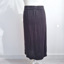 Load image into Gallery viewer, JD Williams Midi Skirt Plus Size UK 30 Linen Blend Elastic Waist Black Pockets
