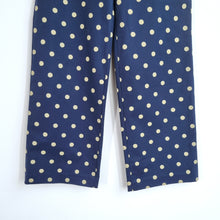 Load image into Gallery viewer, Boden Trousers Wide Leg Polka Dot Palazzo Dress Pants Navy Cotton High Rise 8
