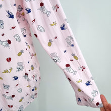 Load image into Gallery viewer, Medicine Blouse Skull Tattoo Print Small Shirt Pink Oversized Casual Rockabilly
