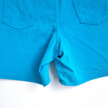 Load image into Gallery viewer, Vintage St Michael Denim Shorts UK 18 Fits 14 Turquoise Blue Stretch M&amp; Mom 90s
