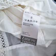 Load image into Gallery viewer, Mint Velvet Sleeveless Shirt 8 White Tunic Broderie Anglaise Silk Cotton Lined
