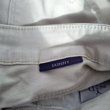 Load image into Gallery viewer, NYDJ Skinny Jeans Beige UK 12 Cream Mid Rise Stretch Slimming Trousers Repair
