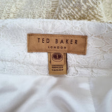 Load image into Gallery viewer, Ted Baker Gold Shorts Size 1 UK 8 Cream Tweed Tailored Party Sparkly High Waist
