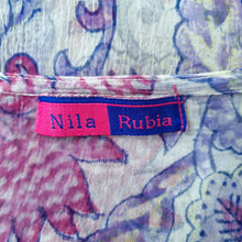 Load image into Gallery viewer, Nila Rubia Beach Coverup Dress Chiffon Sheer Kaftan Tunic Purple Floral One Size
