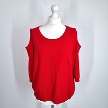 Load image into Gallery viewer, Phase Eight Red Jumper  UK 14  Cold Shoulder Knit Top Lightweight Viscose Blend
