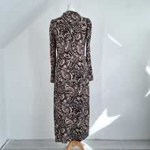 Load image into Gallery viewer, Boden Midi Dress Jersey Floral Print Long Sleeves Kaftan Tunic Shirt Black 10
