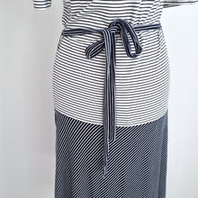 Load image into Gallery viewer, L. K. Bennett Dress Striped Belted Jersey Midi Dr Emile Navy White Work UK 8
