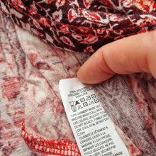Load image into Gallery viewer, Lucky Brand Peasant Top Small Off Shoulder Blouse Floral Burgundy Boho Western
