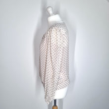 Load image into Gallery viewer, M&amp;S Autograph Twinset Blouse UK 10 Chiffon Cream Ditsy Print Camisole Work
