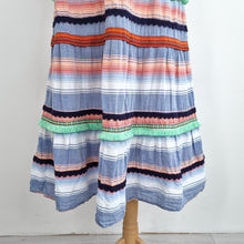 Load image into Gallery viewer, Only Midi Sun Dress Tiered Shirred Embroidered Multicoloured A Line Holiday 10
