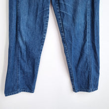 Load image into Gallery viewer, Vintage St Michael Jeans Joggers Mum Dark Blue High Rise 80s Elasticated Waist 8
