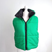 Load image into Gallery viewer, Zara Reversible Gilet Puffer Down Black Green Jacket Waistcoat Zip Small Medium
