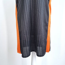 Load image into Gallery viewer, The Ragged Priest Dress Black Orange Striped Slip Small Strappy Mini District
