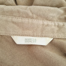 Load image into Gallery viewer, Marks &amp; Spencer Shirt Faux Suede Beige Blouse Top Chamois Button Down Size 16
