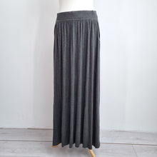 Load image into Gallery viewer, The White Company Skirt Maxi Large Jersey Pockets Dark Grey Stretch Casual ALine
