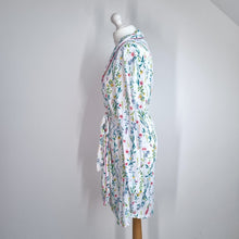 Load image into Gallery viewer, Laura Ashley Dressing Gown XL Floral Print Belted Robe Cotton Blend White Pocket
