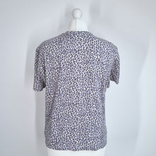 Load image into Gallery viewer, Whistles T-shirt Leopard Print Lilac Medium 100% Cotton Top Animal Short Sleeve
