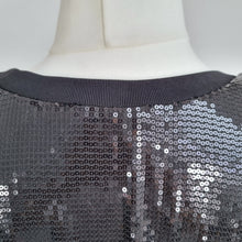 Load image into Gallery viewer, M&amp;S Autograph Sequin Top Size 24 Vest Black Lined Sleeveless Camisole Tank Party
