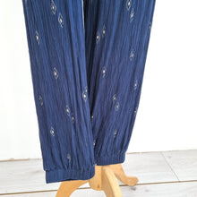 Load image into Gallery viewer, Fat Face Jumpsuit Shirred Tapered Navy Blue Tasseled Halterneck Holiday 10
