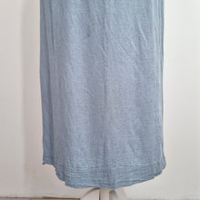 Load image into Gallery viewer, JD Williams Midi Skirt UK 30 Linen Blend Pockets Blue A Line Elasticated Waist

