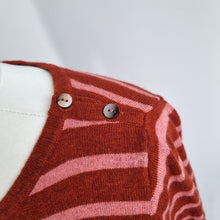 Load image into Gallery viewer, Boden Jumper Striped Longline Burgundy Pink Tunic Cotton Cashmere Blend Crew 12
