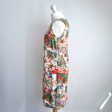 Load image into Gallery viewer, M&amp;S Linen Blend Dress UK 12 Shift Tropical Floral Colourful Summer Sleeveless
