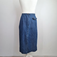 Load image into Gallery viewer, Vintage St Michael Skirt Denim 22 Fits 18 20 Midi Blue M&amp;S 80s 90s Jeans Cotton
