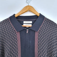 Load image into Gallery viewer, M&amp;S Autograph Men&#39;s Jumper Cuban Cotton Modal Zip Pattern Fine Knit Polo XXL
