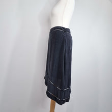 Load image into Gallery viewer, AllSaints Skirt 100% Silk Asymmetric Black Retro Vintage A Line Flared Medium
