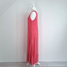 Load image into Gallery viewer, Hush Midi Maxi Dress Pockets Coral Red Print Ruffle Sleeveless Tank Summer 8
