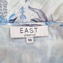 Load image into Gallery viewer, East Dress Smock Floral Block Print Pastel Cotton Lined Metallic Boho 3/4 16
