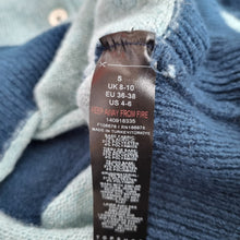 Load image into Gallery viewer, Topshop Rugby Style Jumper UK 8-10 Blue Striped Collared Knit Soft Oversized
