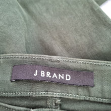 Load image into Gallery viewer, J Brand Skinny Jeans Khaki Green 23 XS Distressed Alana Ripped Mid Rise Stretch
