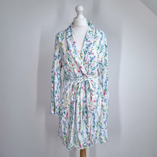 Load image into Gallery viewer, Laura Ashley Dressing Gown XL Floral Print Belted Robe Cotton Blend White Pocket
