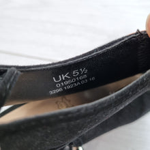 Load image into Gallery viewer, M&amp;S Autograph Suede Sandals High Heels Black 5.5 Peep Toe Lace Up Open Back Boot
