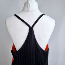 Load image into Gallery viewer, The Ragged Priest Dress Black Orange Striped Slip Small Strappy Mini District
